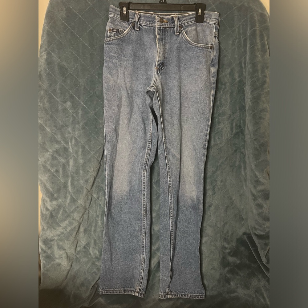 Women's Vintage Lee Mom Denim Jeans Straight Leg, High Waist Size 31X32 - Picture 2 of 11